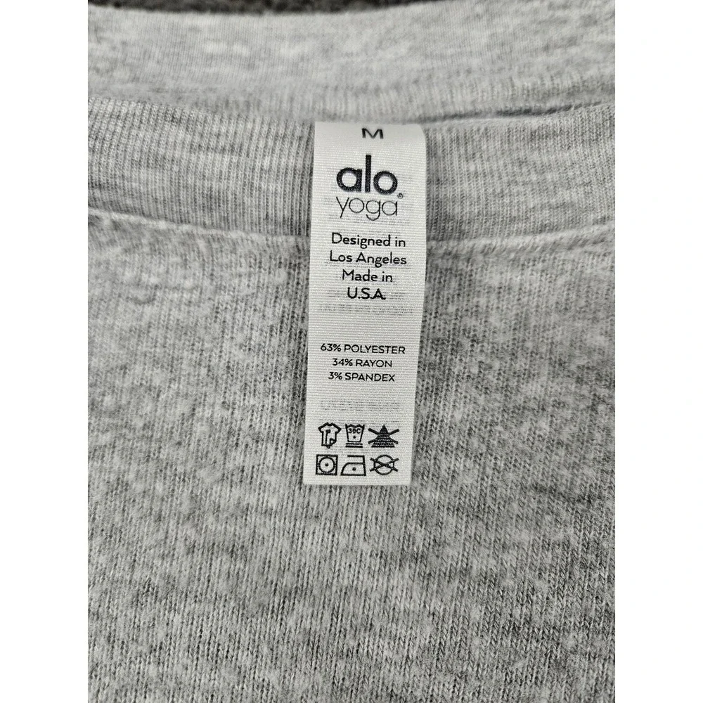 Alo Yoga Sweatshirt Womens M Gray Relaxed Crewneck Long Sleeve Stretch Pullover